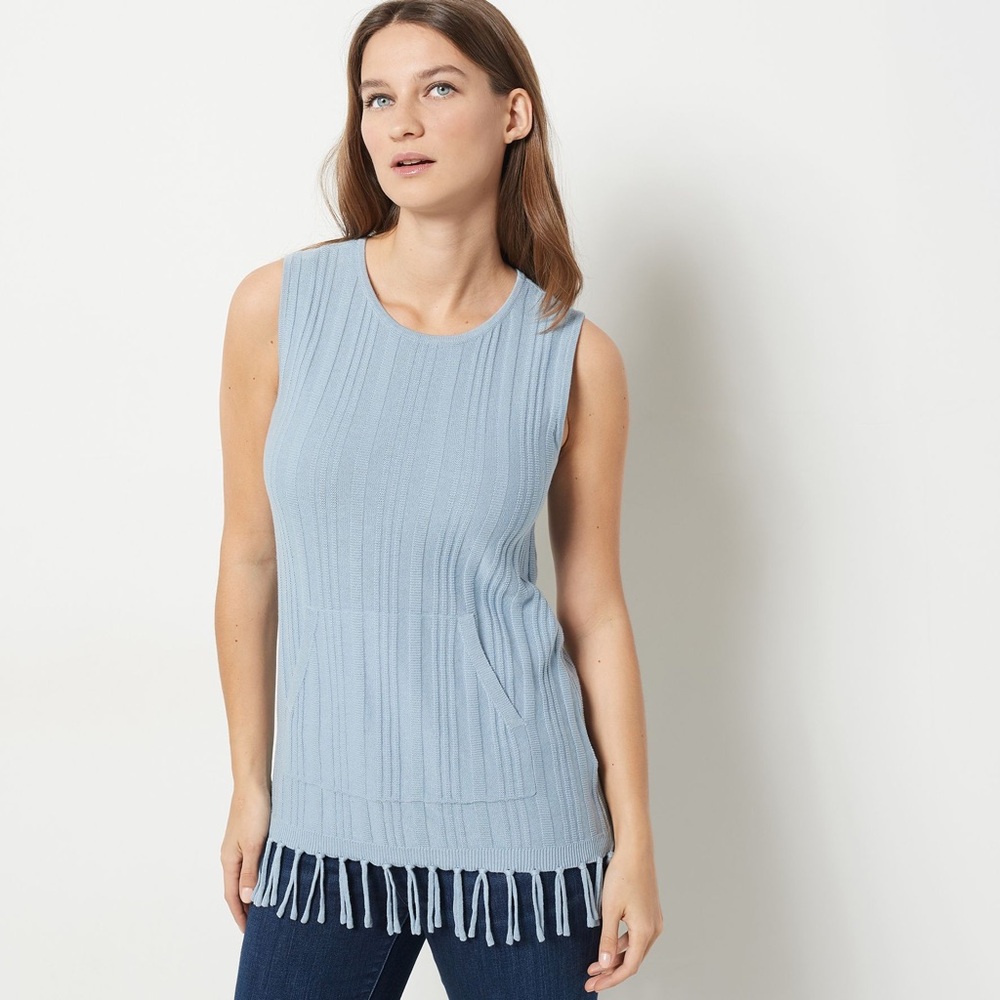 Isaac Mizrahi Live! Bridgehampton Novelty Sweater Arctic Sapphire Blue Plus 3X